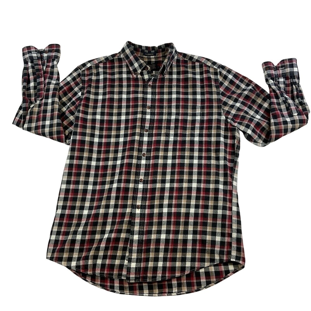 Pendleton‎ Men Button Down Shirt Cotton Wool Canterbury Plaid L Dark Academia